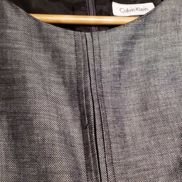 Calvin Klein Linen Gathered Pleat Sleeveless Dress - Picture 3 of 6